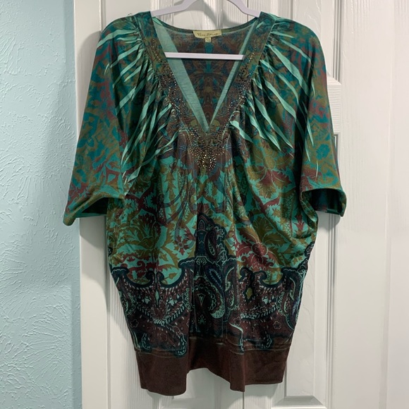 Dolman Sleeves Bleu Lounge Top - Picture 1 of 8